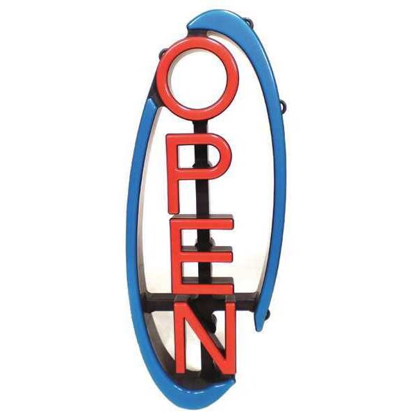 Cm Global LED Open Sign, Red/Blue, 2 3/4 in W, 9 in H - VH-01-RL