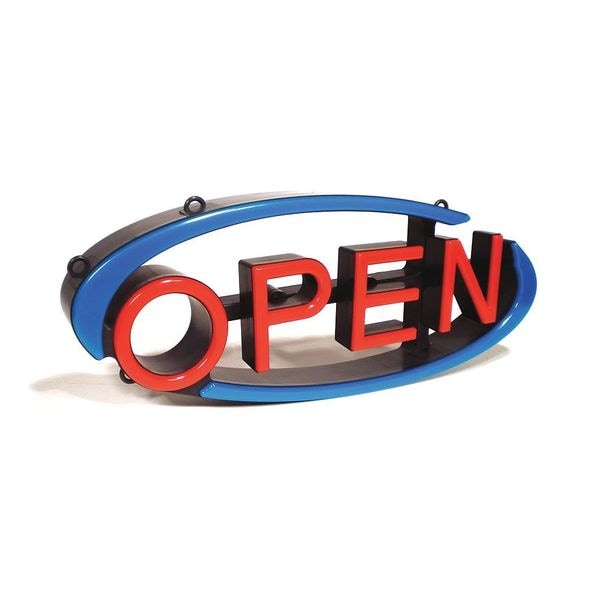Cm Global LED Open Sign, Red/Blue, 2 3/4 in W, 9 in H - VH-01-RL
