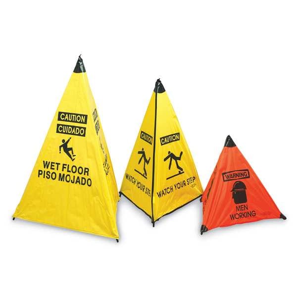 Handy Cone Floor sign, 18 in H, Nylon, English, 17177I - 17177I