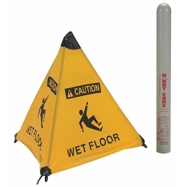 Handy Cone Floor sign, 18 in H, Nylon, English, 17177I - 17177I