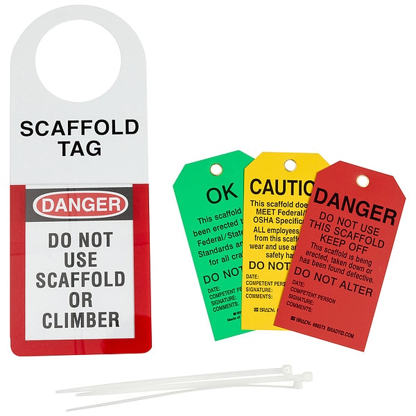 Brady Scaffold Stat Hldr and Tag, 12 x 4-1/2 In - 48112