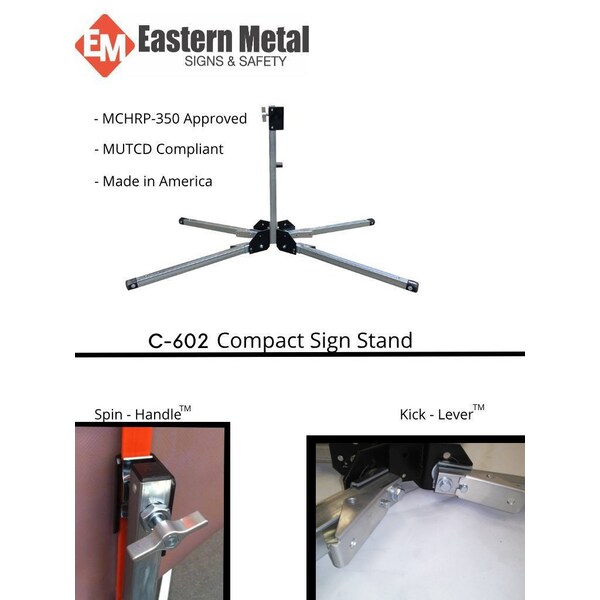 Eastern Metal Signs And Safety Sign Stand, Aluminum - 669-C-602-S-KLSH