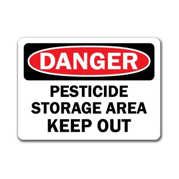 Signmission Safety Sign, 14 in Height, Plastic, Pesticide Storage Area Keep Out - DS-PESTICIDE STORAGE AREA KEEP OUT