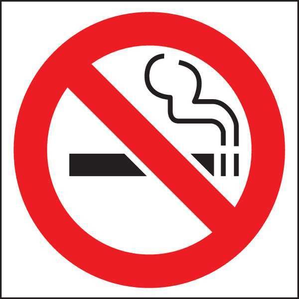 Zing No Smoking Window Decal Sign, 4 in H, 4 in W, Plastic, Rectangle, No Text, 1840D - 1840D