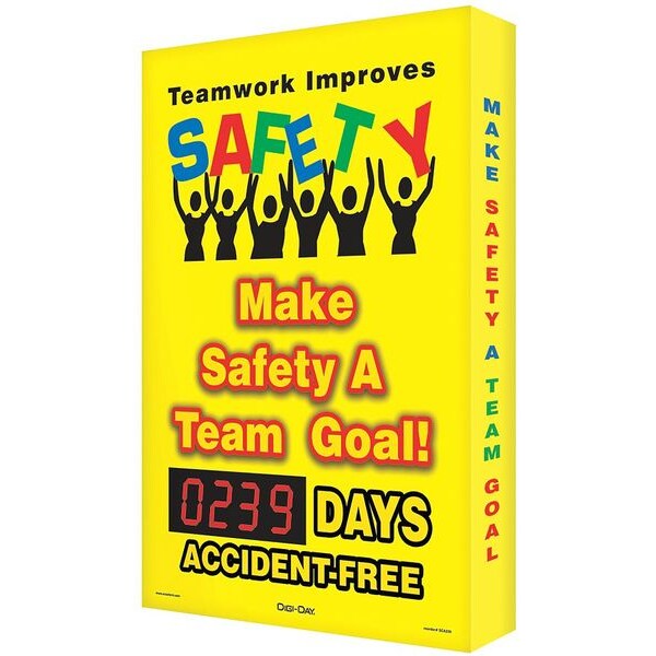 Accuform Electronic Safety Scoreboard, 28 in H x, 20 in W, Aluminum - SCK107