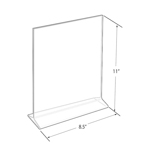 Azar Displays 8.5"W x 11"H Top-Load Two Sided Sign Holder, PK10 - 142715