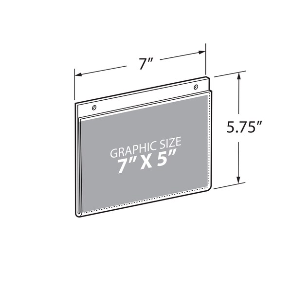 Azar Displays 7"W x 5"H Wall U-Frame w/ Holes, PK10 - 162723
