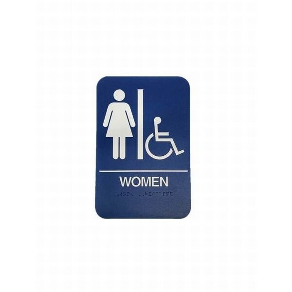 Don-Jo Women's / Handicap ADA Blue Bathroom Sign - HS907005
