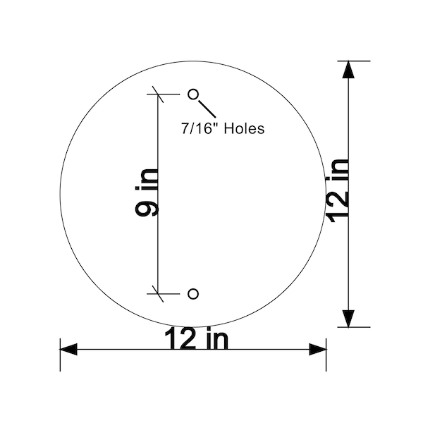Sign Solutions Usa 12 in W, 12 in H, Aluminum - US10CIR1212