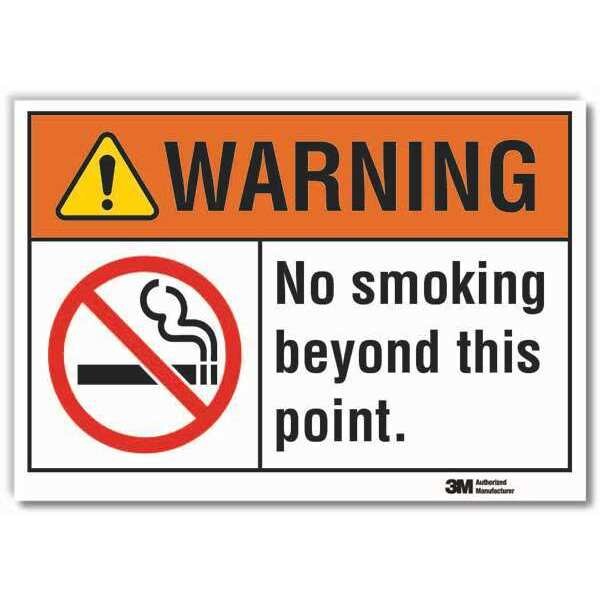 Lyle No Smoking Warning Reflective Label, 5 in H, 7 in W, Reflective Sheeting, English, LCU6-0028-RD_7x5 - LCU6-0028-RD_7X5