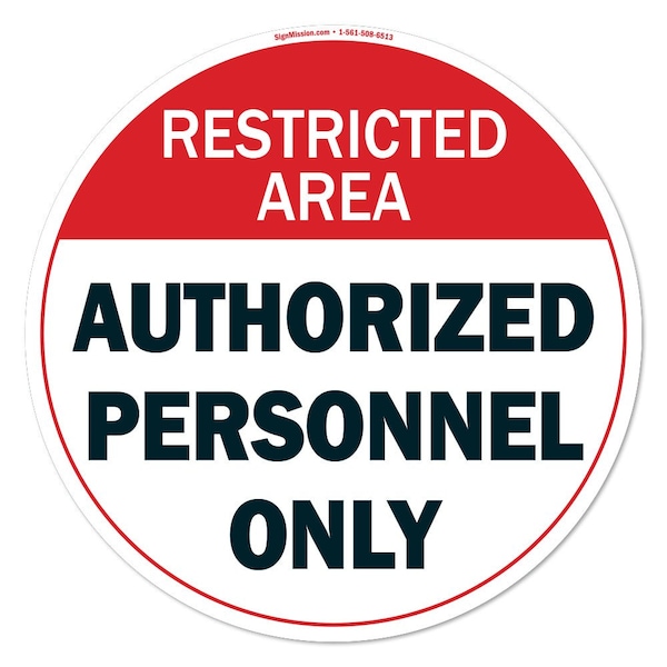 Signmission Authorized Personnel Only 2 16in Non-Slip Floor Marker, 16" x 16", FD-C-16-99967 - FD-C-16-99967