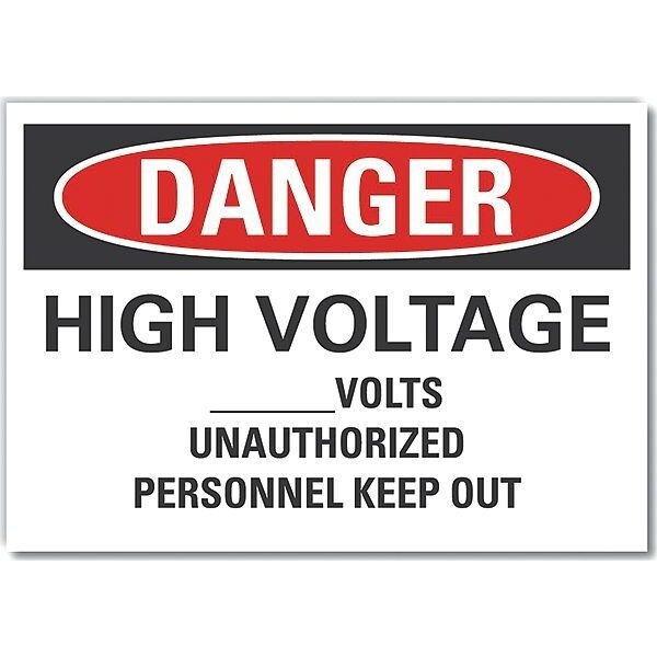 Lyle Danger Sign, 7 in Height, 10 in Width, Reflective Sheeting, Vertical Rectangle, English - LCU4-0645-RD_10X7