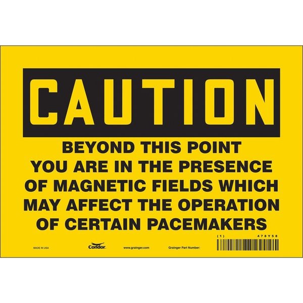 Condor Safety Sign, 7 in Height, 10 in Width, Vinyl, Vertical Rectangle, English, 478Y58 - 478Y58