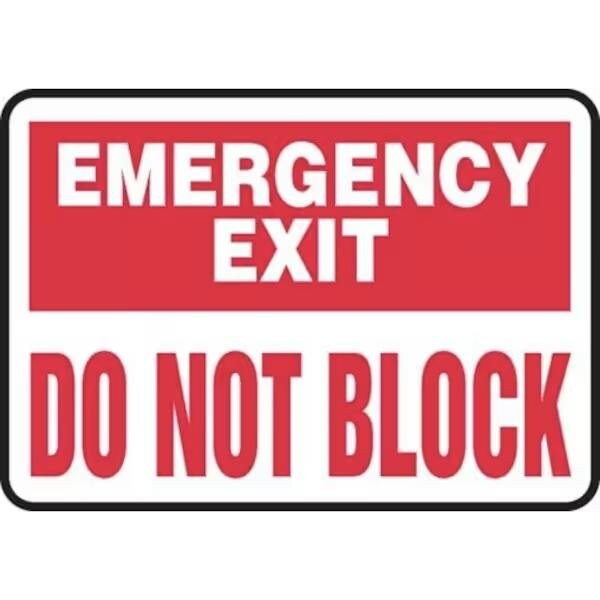 Accuform Exit Sign, Adhesive Dura-Poly, 10 in W, 7 in H - MADM545XV