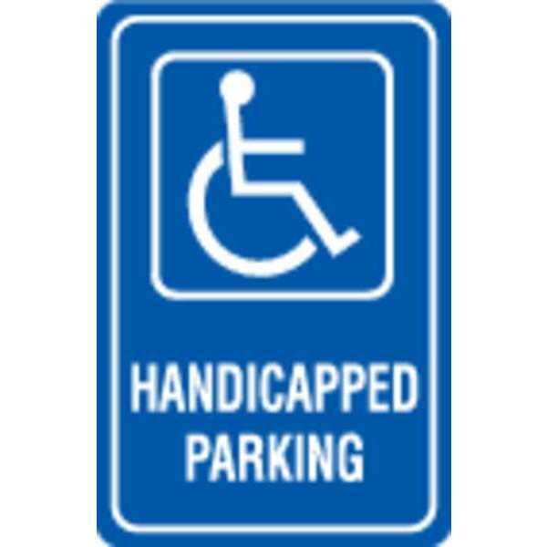 Zing Handicap Parking Sign, 12" W, 18" H, English, Aluminum - 2196