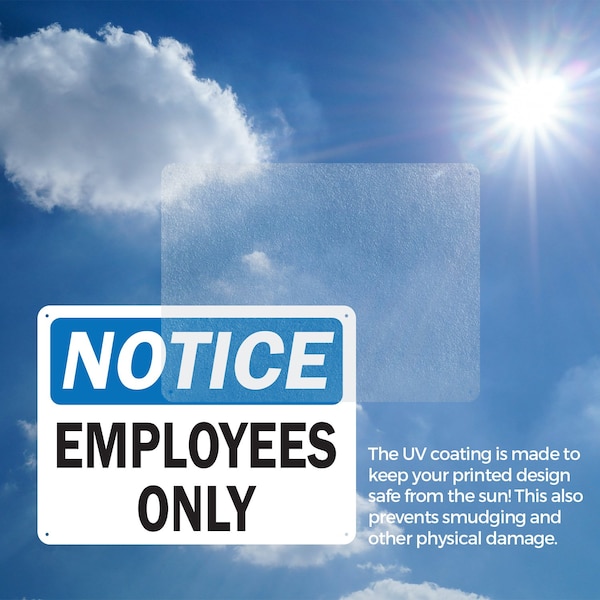 Signmission Employees Only OSHA Notice Sign, Plastic, 14in W x 10in L, 2PK - OS-2PACK-NS-P-1014-L-19537