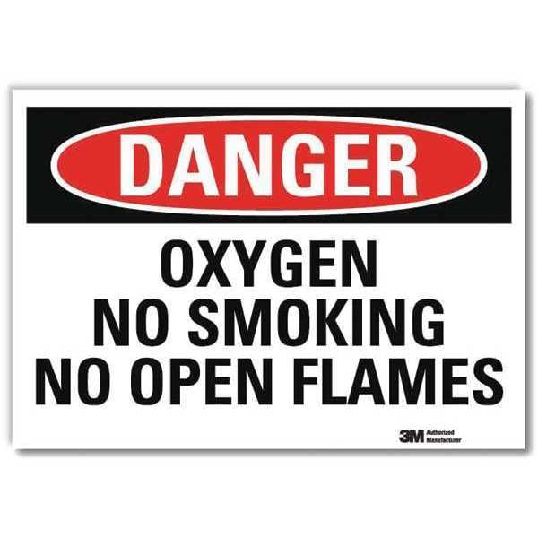 Lyle Danger No Smoking Sign, 5 in H, 7 in W, Reflective Sheeting, Horizontal Rectangle, U3-1898-RD_7X5 - U3-1898-RD_7X5
