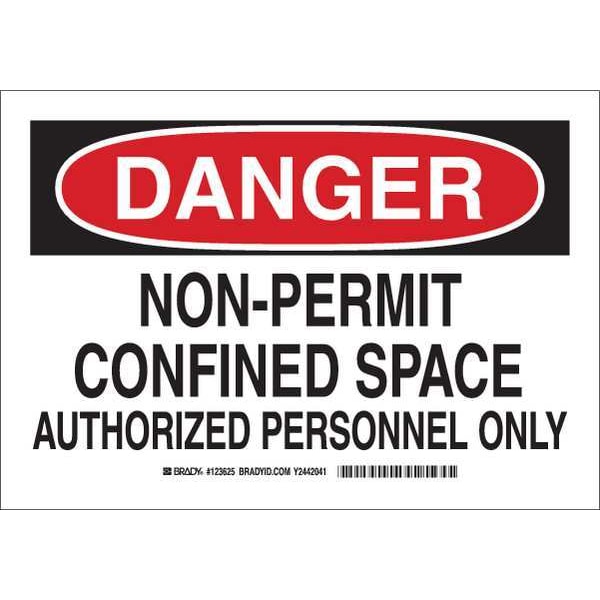 Brady Danger Sign, 10 in H x 14 in W, Plastic, Rectangle - 123627