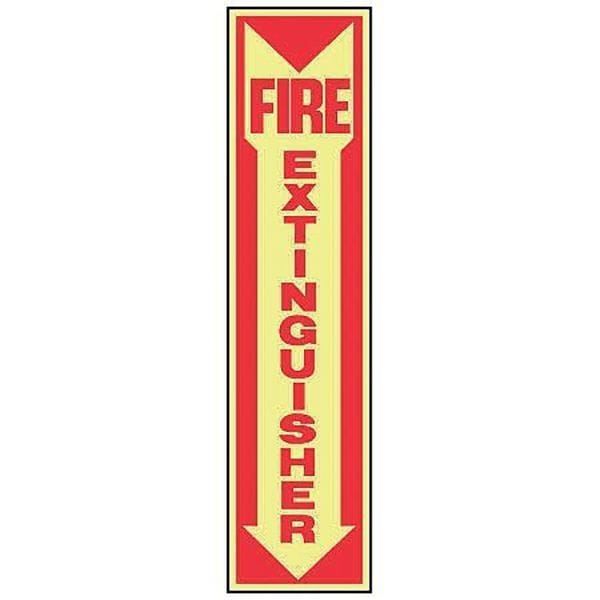 Accuform Fire Extinguisher Sign, 18 in Height, 4 in Width, Plastic, Rectangle, English - MFXG551GP