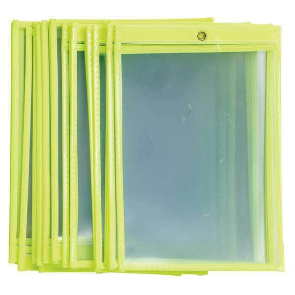 Brady Shop Env, 9 x 6 In, Fluor Yel, Plstc, PK25 - 56944