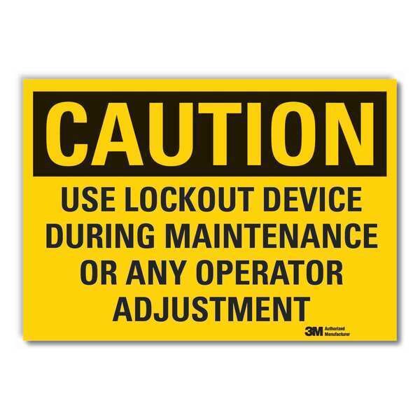 Lyle Lockout Tagout Caution Reflective Label, 3 1/2 in Height, 5 in Width, Reflective Sheeting, English - LCU3-0459-RD_5X3.5
