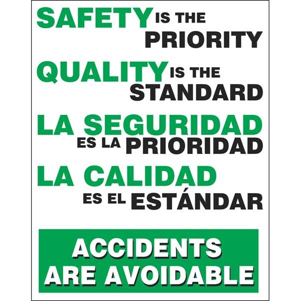 Accuform Safety Scoreboard, 22 in H x, 17 in W, Plastic - SP124517L