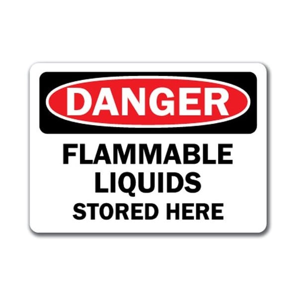Signmission Safety Sign, 14 in Height, Plastic, Flammable Liquids Stored Here - DS-FLAMMABLE LIQUIDS STORED HERE