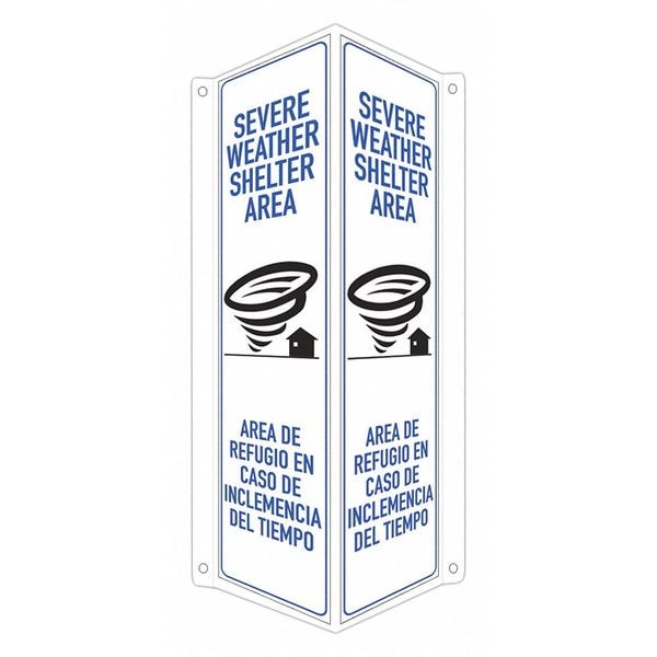 Lyle Severe Weather Shelter Area, English/Spanish, 8 in W x 18 in H, LCVB-0050-RA_4x18 - LCVB-0050-RA_4X18