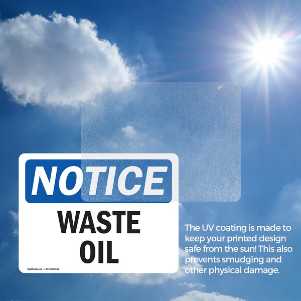 Signmission Waste Oil, 7 in W x Rectangle, Vinyl Decal - OS-2PACK-NS-D-57-L-16869
