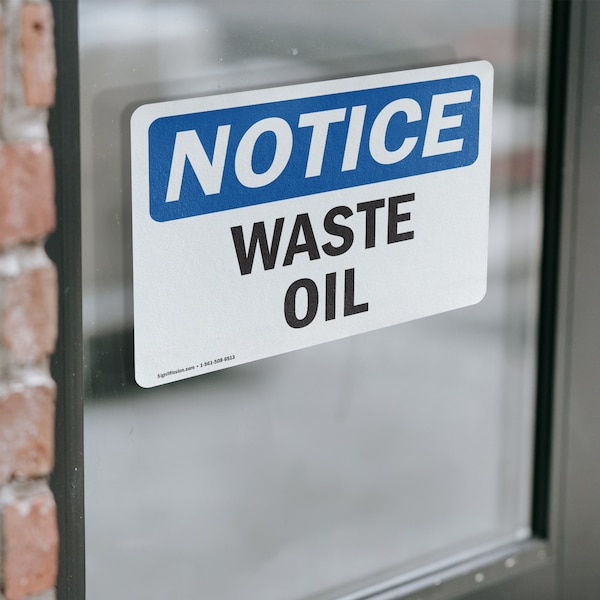 Signmission Waste Oil, 7 in W x Rectangle, Vinyl Decal - OS-2PACK-NS-D-57-L-16869