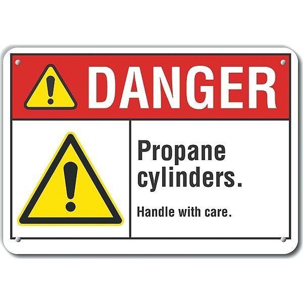 Lyle Plastic Propane Danger Sign, 7 in H, 10 in W, Plastic, Vertical Rectangle, LCU4-0061-NP_10X7 - LCU4-0061-NP_10X7