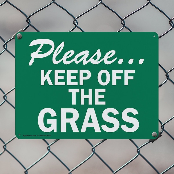 Signmission Please.Keep Off The Grass Trespassing Property OSHA Sign, Plastic, 14in W x 10in L, 2PK - OS-2PACK-CL-P-1014-L-20002