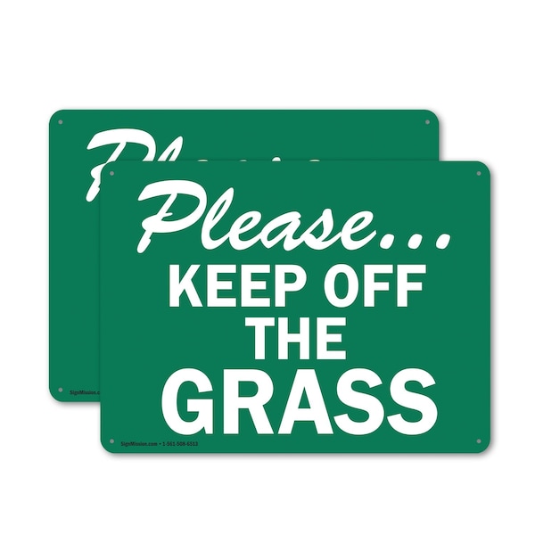 Signmission Please.Keep Off The Grass Trespassing Property OSHA Sign, Plastic, 14in W x 10in L, 2PK - OS-2PACK-CL-P-1014-L-20002
