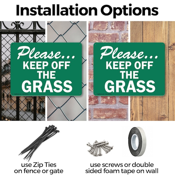 Signmission Please.Keep Off The Grass Trespassing Property OSHA Sign, Plastic, 14in W x 10in L, 2PK - OS-2PACK-CL-P-1014-L-20002