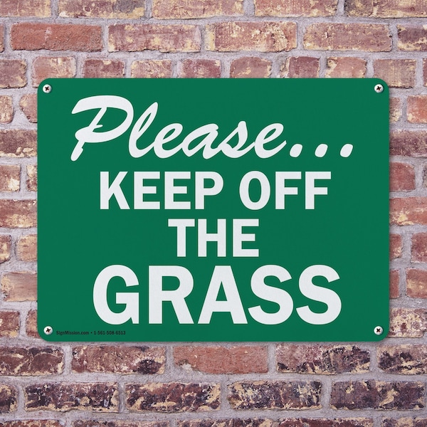 Signmission Please.Keep Off The Grass Trespassing Property OSHA Sign, Plastic, 14in W x 10in L, 2PK - OS-2PACK-CL-P-1014-L-20002