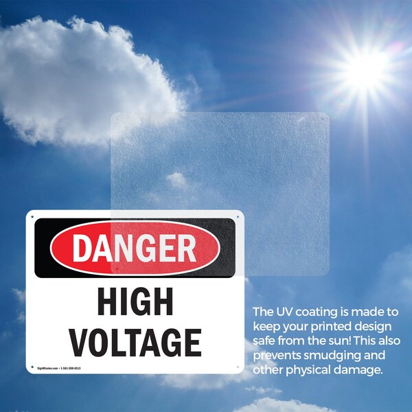Signmission High Voltage Danger Sign, Plastic, 10in W x 7in L, 2PK - OS-2PACK-DS-P-710-L-1327