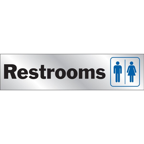 Hy-Ko 2X8 Restrooms Sign 2" x 8", 10PK - A00488
