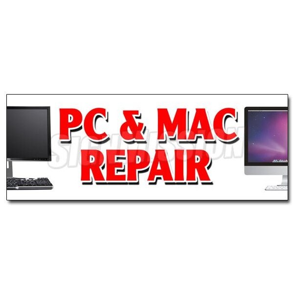 Signmission PC & MAC REPAIR DECAL sticker computers laptop smartphone netbooks PCs, D-12 Pc & Mac Repair - D-12 PC & MAC REPAIR