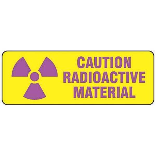 Brady Caution Radiation Sign, 3 1/2 in H, 10 in W, Polyester, Rectangle, 20111KLS - 20111KLS