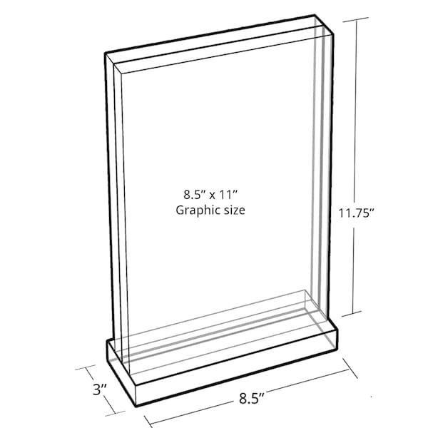 Azar Displays The Imperial Collection: Acrylic Block on Base 8.5"W X 11"H - 104520