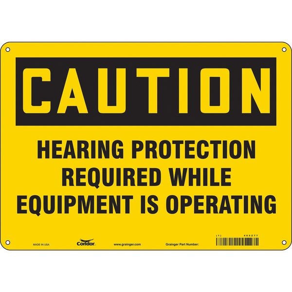 Condor Safety Sign, 10 in Height, 14 in Width, Aluminum, Horizontal Rectangle, English, 465Z77 - 465Z77
