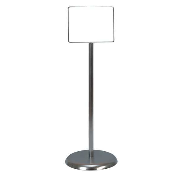 Zoro Select Sign Holder, Pedestal, 14x11, Metal, Chrome - UVPSH17