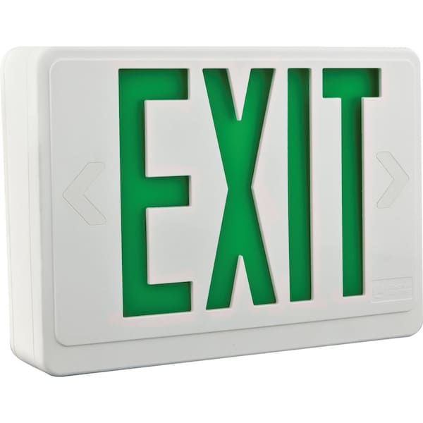 Lithonia Lighting Exit Sign with Emergency Lights, Black, 1 Face(s), LED, Universal Mount, Nickel Cadmium - LHQM LED B G M6