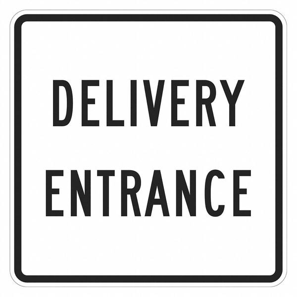 Lyle Delivery Entrance Sign For Parking Lots, 12 in H, 12 in W, Aluminum, Square, T1-1870-HI_12x12 - T1-1870-HI_12X12