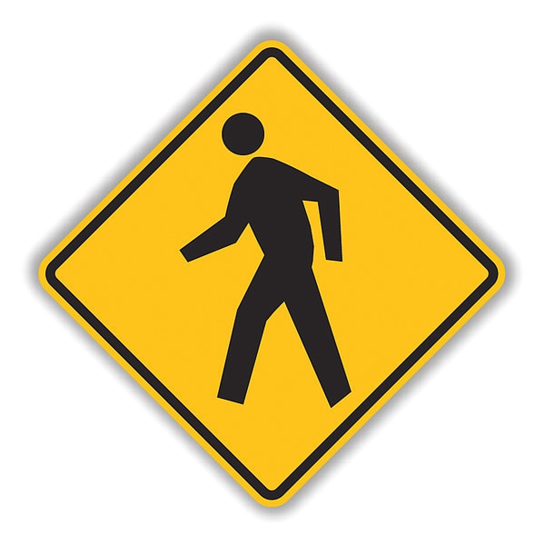 Tapco Pedestrian Crossng Sign, 30" x 30", DG3 FY - 373-01499