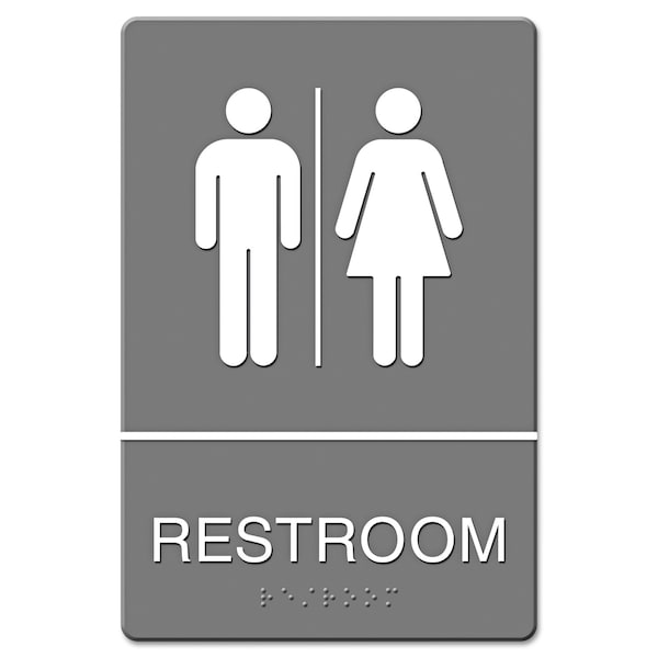 Headline Sign Restroom (Man/Woman), 6" W x 9" H - 4812