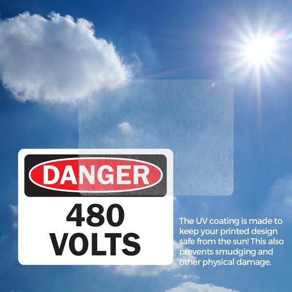 Signmission 480 Volts Danger Sign, Vinyl Decal, 10in W x 7in L, 2PK - OS-2PACK-DS-D-710-L-19262