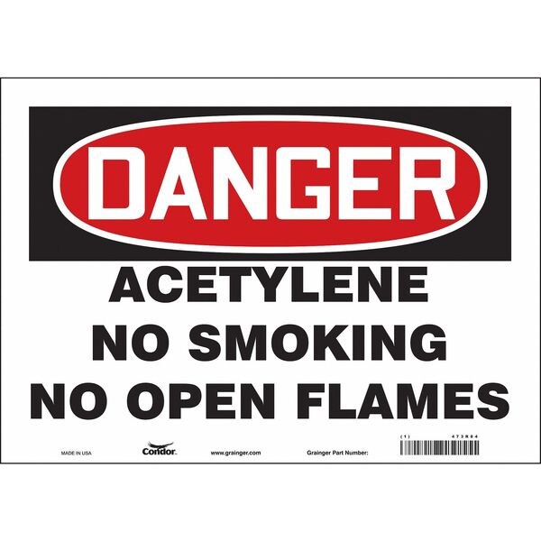 Condor No Smoking Sign, 10" H, 14 in W, Vinyl, Horizontal Rectangle, English, 473R84 - 473R84
