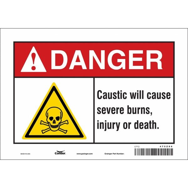Condor Safety Sign, 7 in Height, 10 in Width, Vinyl, Vertical Rectangle, English, 475Z86 - 475Z86