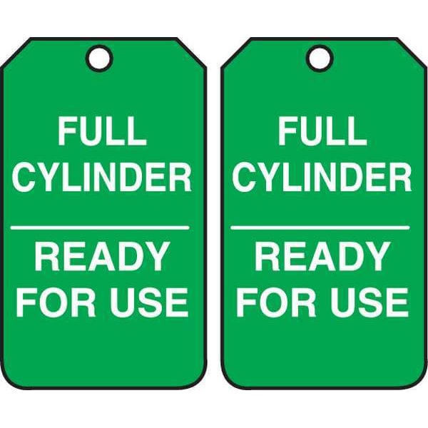 Accuform Cylinder Tag, 5 3/4 in H, 3 1/4 in W, English, MGT203CTP - MGT203CTP